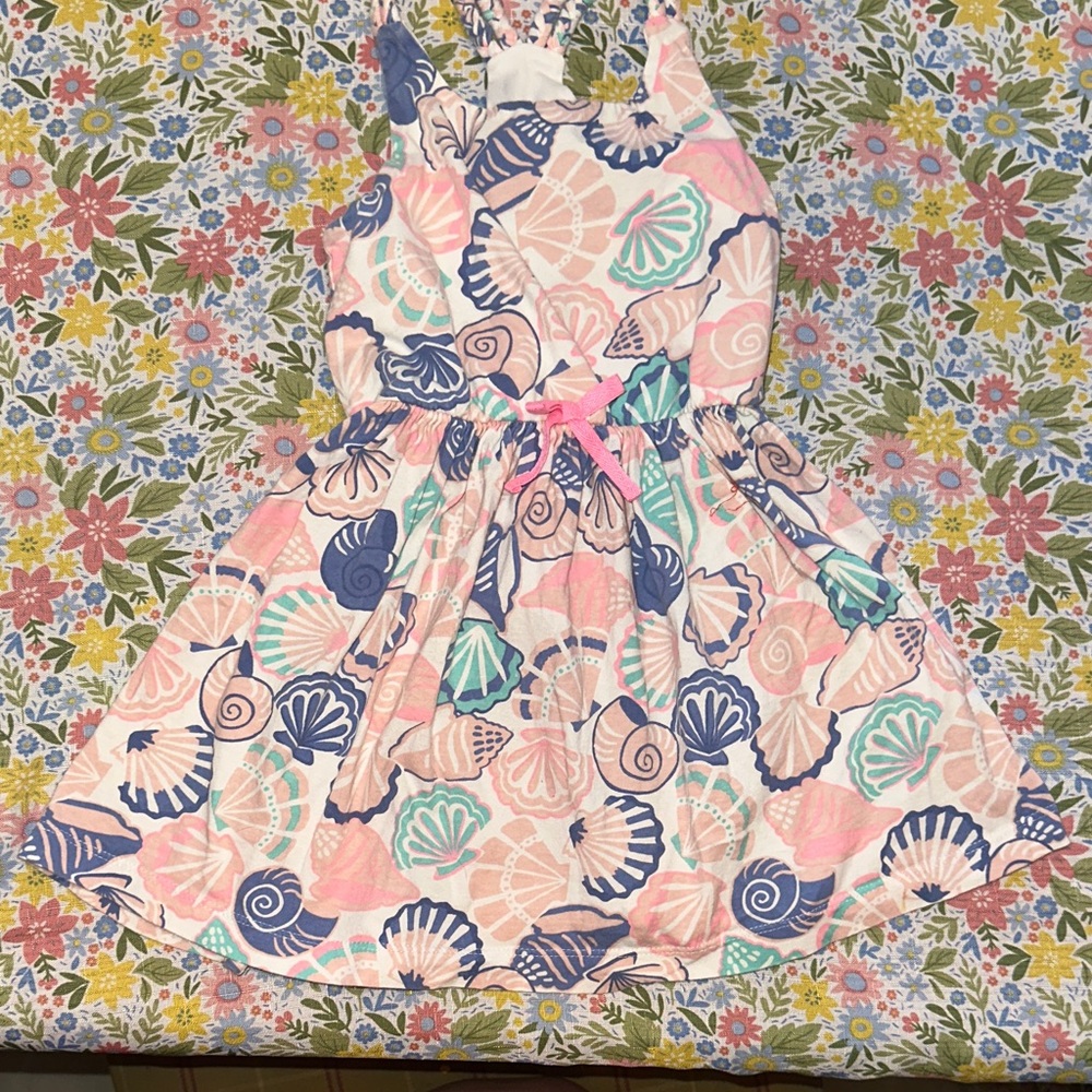 Tommy Bahama Pink and Blue Seashell Kids Dress